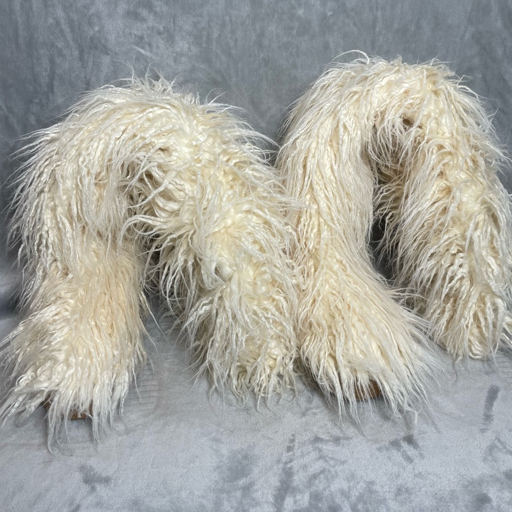 Jeffrey Campbell Fluffy Faux Fur Bootie Size 10 - Picture 3 of 7